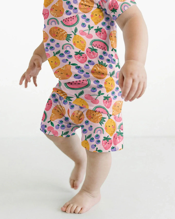 Fruitie Cuties Family Matching Bamboo Two Piece Short Sleeve Shorts Pajama Set