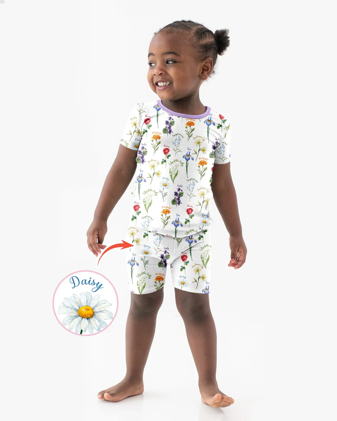 Marian Garden Bamboo Two Piece Short Sleeve Shorts Pajama Set