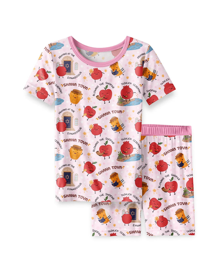 Template Bamboo Two Piece Short Sleeve Shorts Pyjamas Set