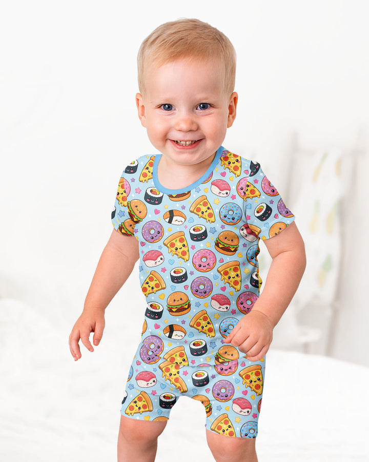 Template Bamboo Two Piece Short Sleeve Shorts Pyjamas Set