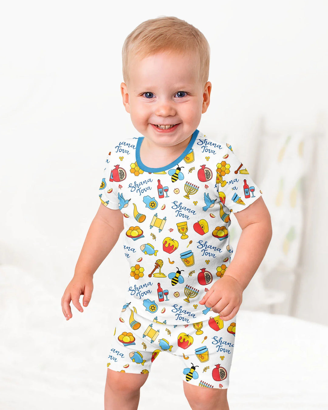 Shanah Tovah U'Metukah Bamboo Two Piece Short Sleeve Shorts Pajama Set