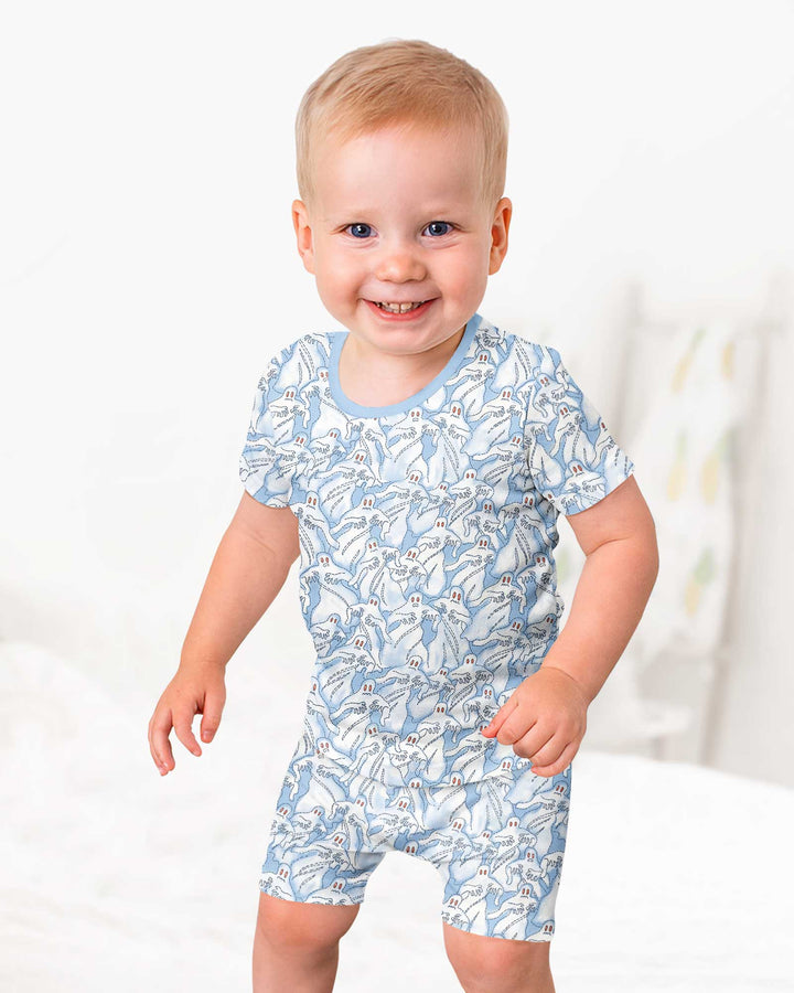 Ghostly Threads Bamboo Two Piece Short Sleeve Shorts Pajama Set