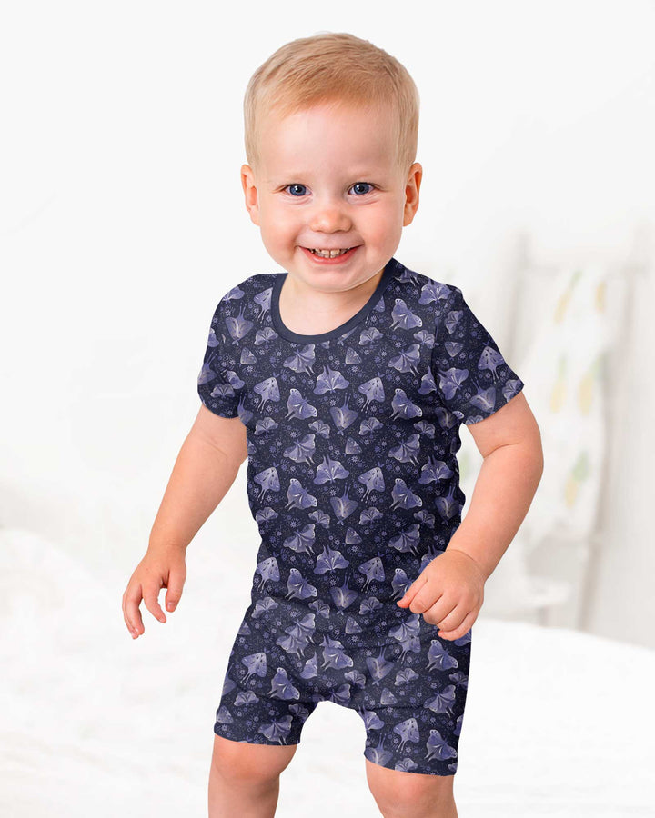 Very Peri Moths Bamboo Two Piece Short Sleeve Shorts Pajama Set