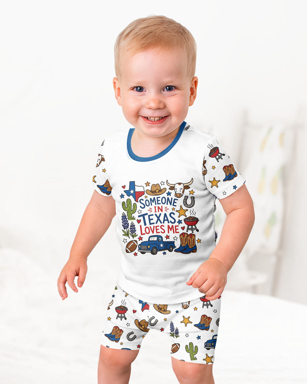 Template Bamboo Two Piece Short Sleeve Shorts Pyjamas Set