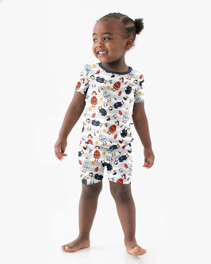 Rescue Goose Squad Bamboo Two Piece Short Sleeve Shorts Pajama Set