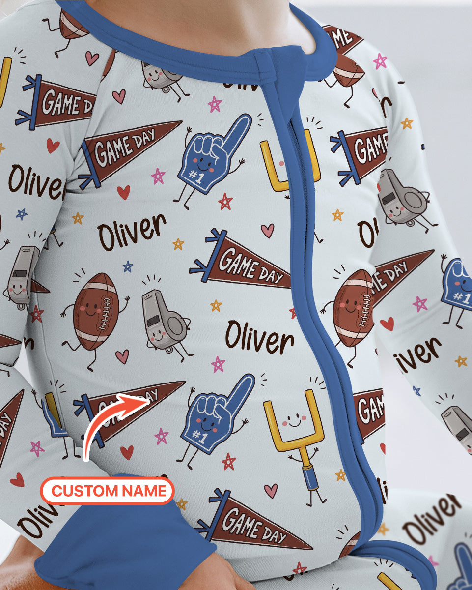 Custom Name Football Game Day Bamboo Convertible Zippy