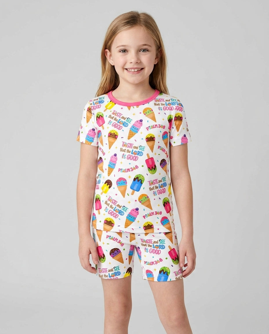 Template Bamboo Two Piece Short Sleeve Shorts Pyjamas Set