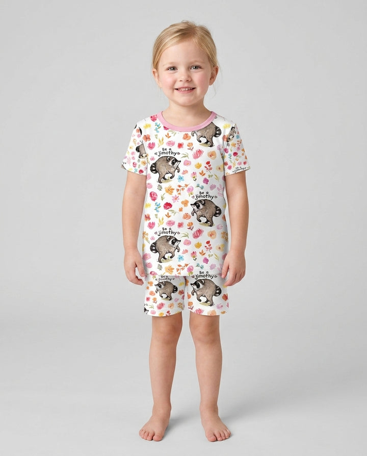Be A Jimothy Family Matching Bamboo Two Piece Short Sleeve Shorts Pajama Set