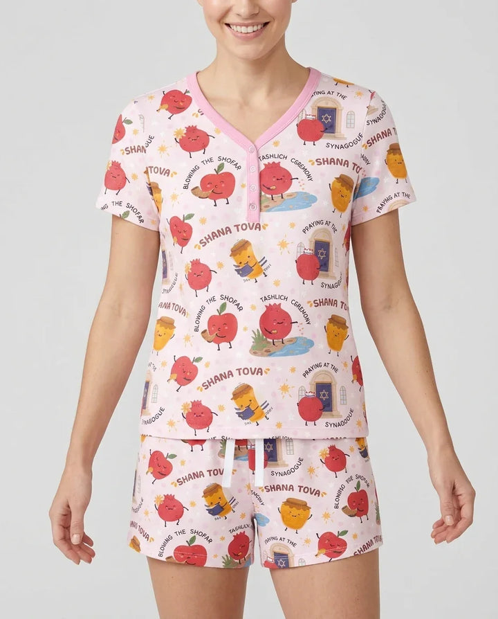 Sweet Sacred Moments Family Matching Bamboo Women Short Sleeve Short Pajama Set