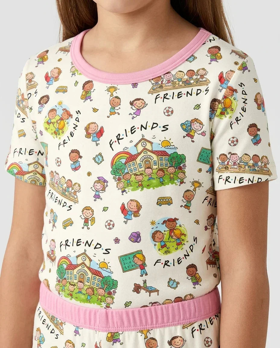 Template Bamboo Two Piece Short Sleeve Shorts Pyjamas Set