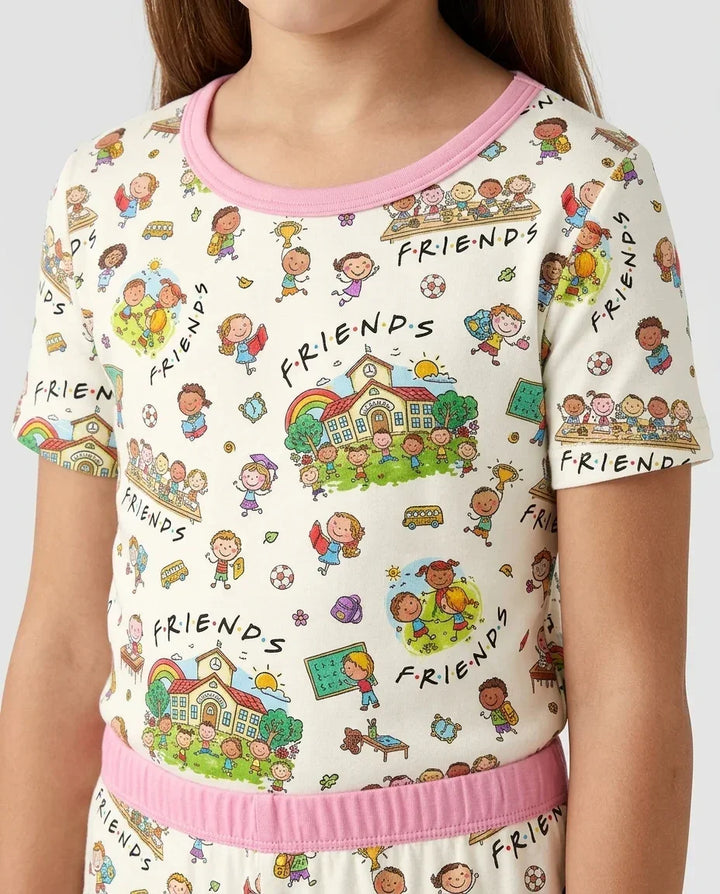Template Bamboo Two Piece Short Sleeve Shorts Pyjamas Set