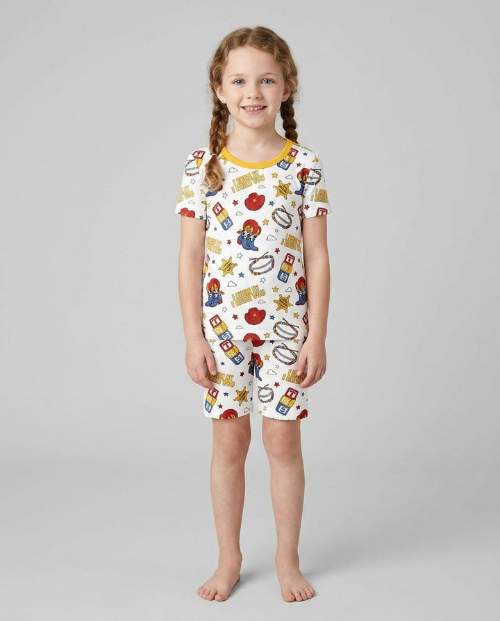 Little Cowgirl Bamboo Two Piece Short Sleeve Shorts Pajama Set