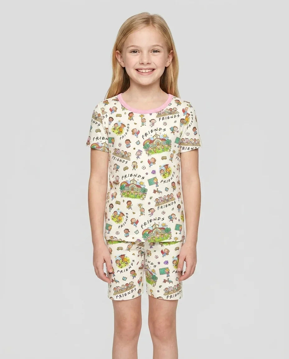 Template Bamboo Two Piece Short Sleeve Shorts Pyjamas Set