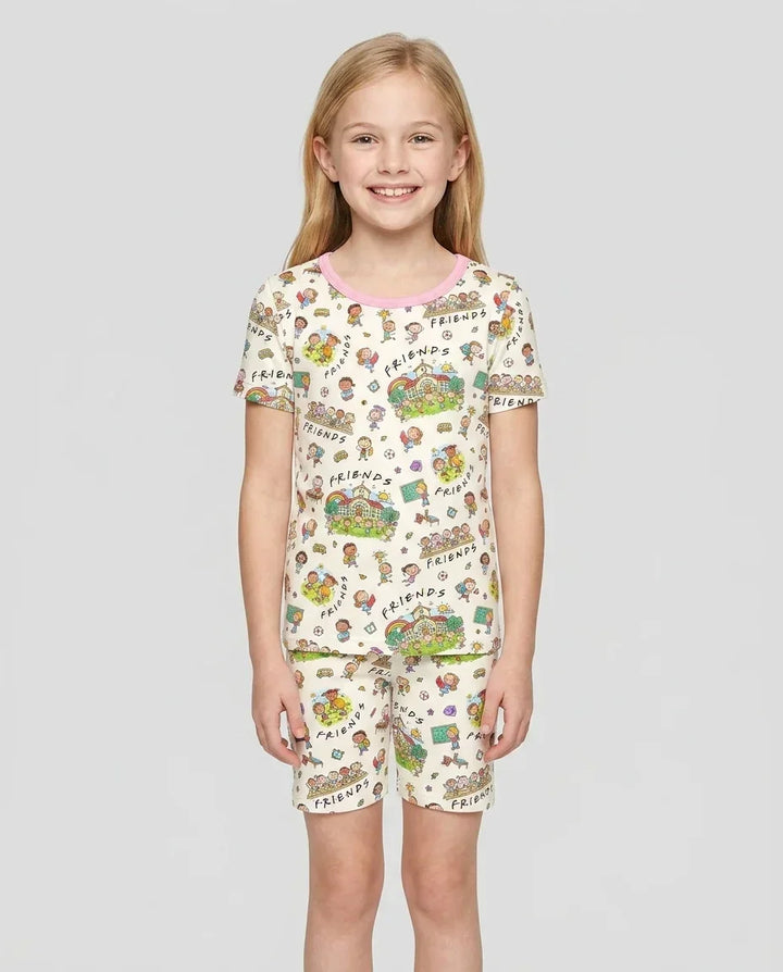 Template Bamboo Two Piece Short Sleeve Shorts Pyjamas Set