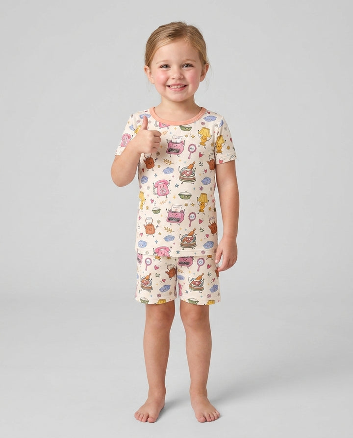 Template Bamboo Two Piece Short Sleeve Shorts Pyjamas Set