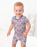 Patriotic Eagle Bamboo Two Piece Short Sleeve Shorts Pajama Set