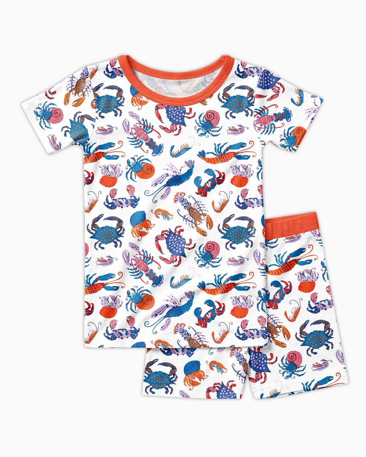 Crustacean Nation Family Matching Bamboo Two Piece Short Sleeve Shorts Pajama Set