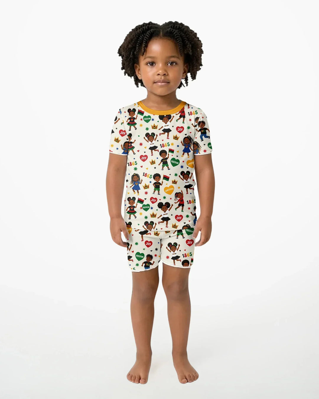 Celebrate Juneteenth Freedom Bamboo Two Piece Short Sleeve Shorts Pajama Set