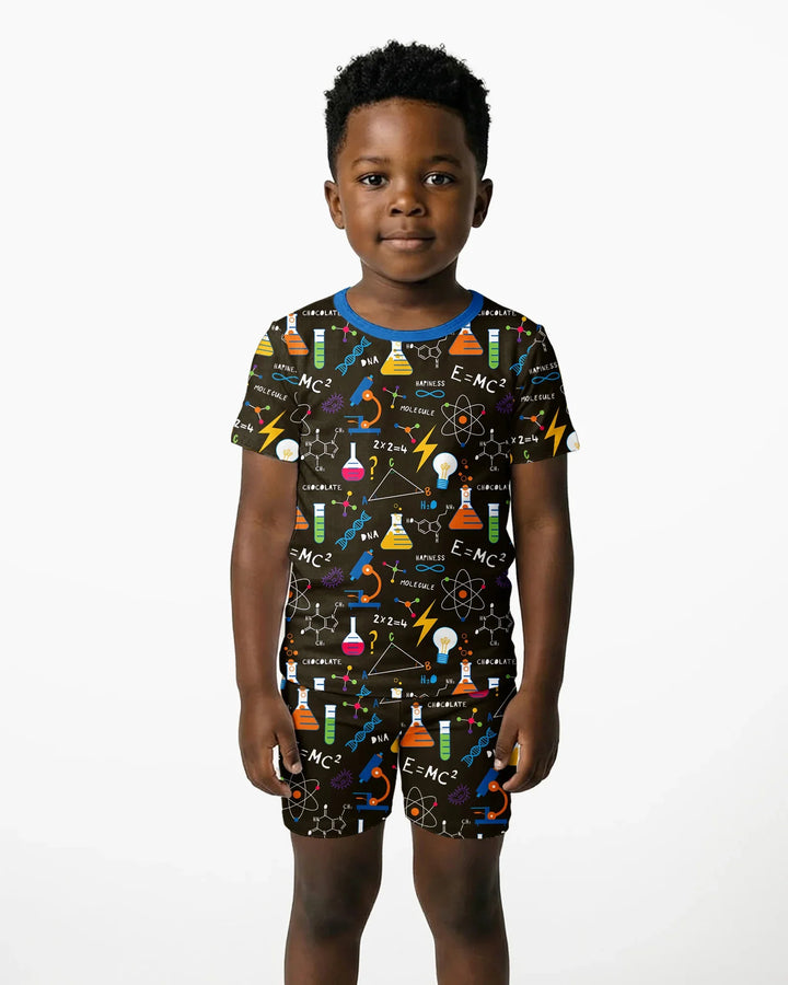 Science Explorer Family Matching Bamboo Two Piece Short Sleeve Shorts Pajama Set
