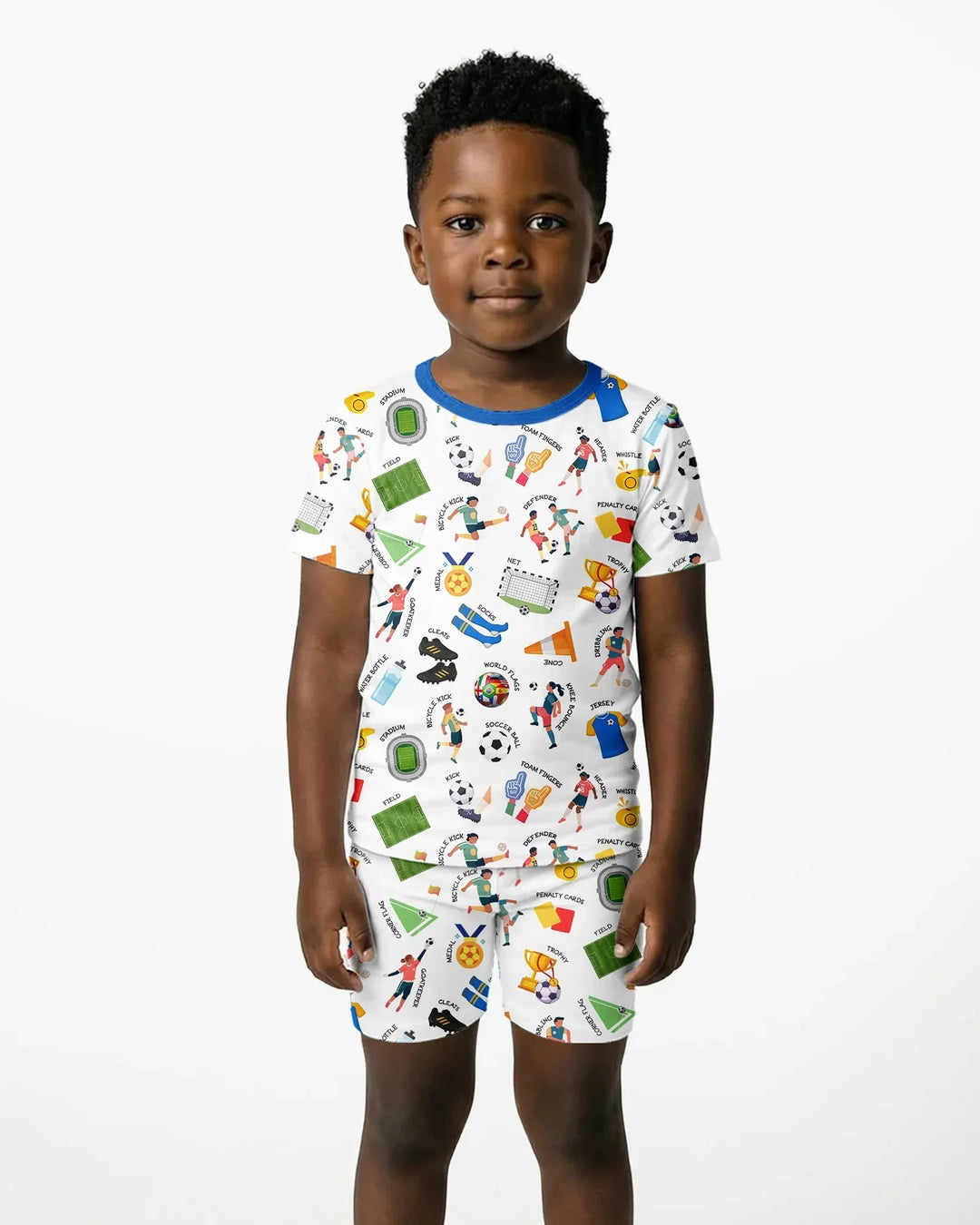 Soccer Fever All About The Game Two Piece Short Sleeve Shorts Pajama Set