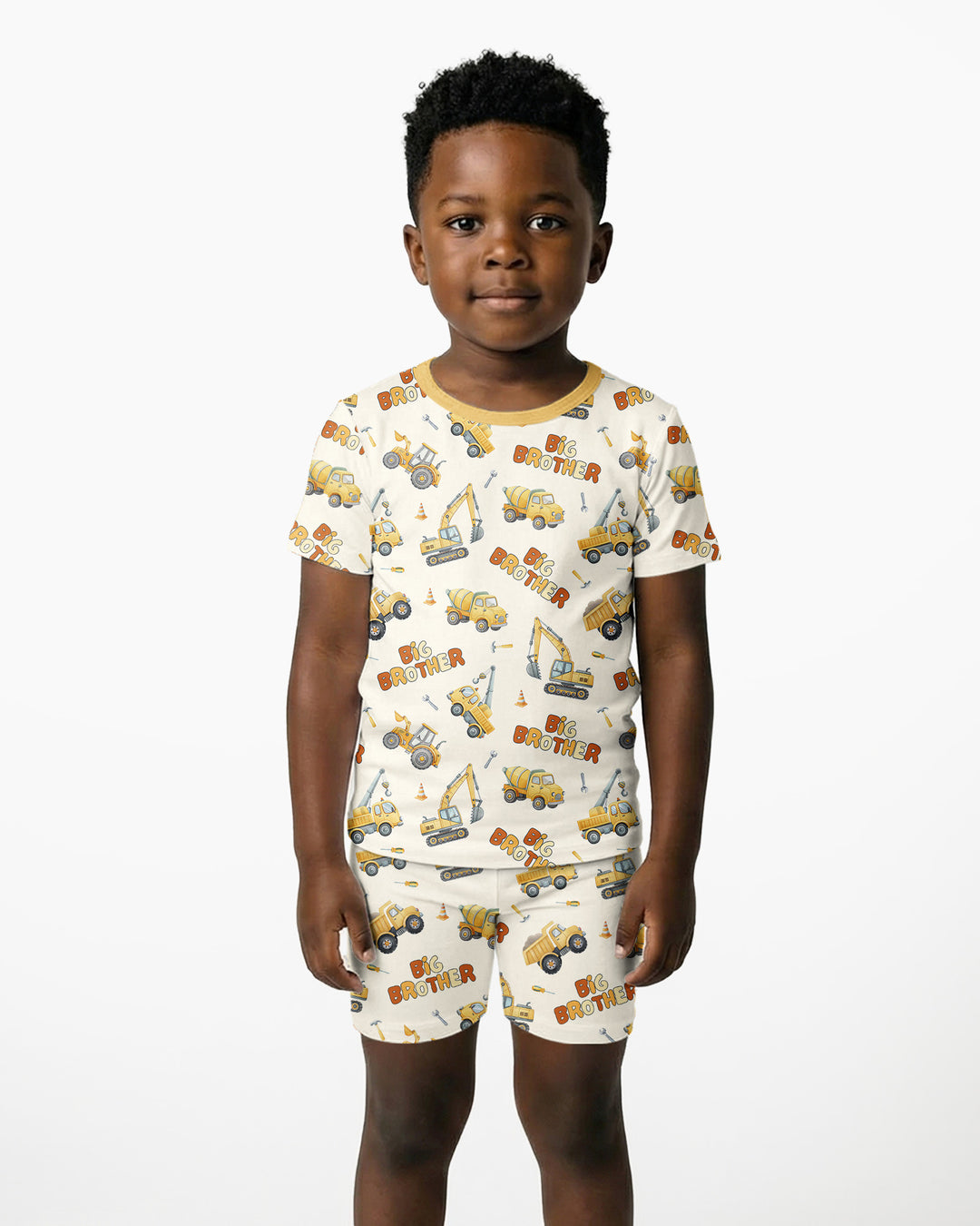 Custom Construction Matching Sibling Bamboo Two Piece Short Sleeve Shorts Pajama Set