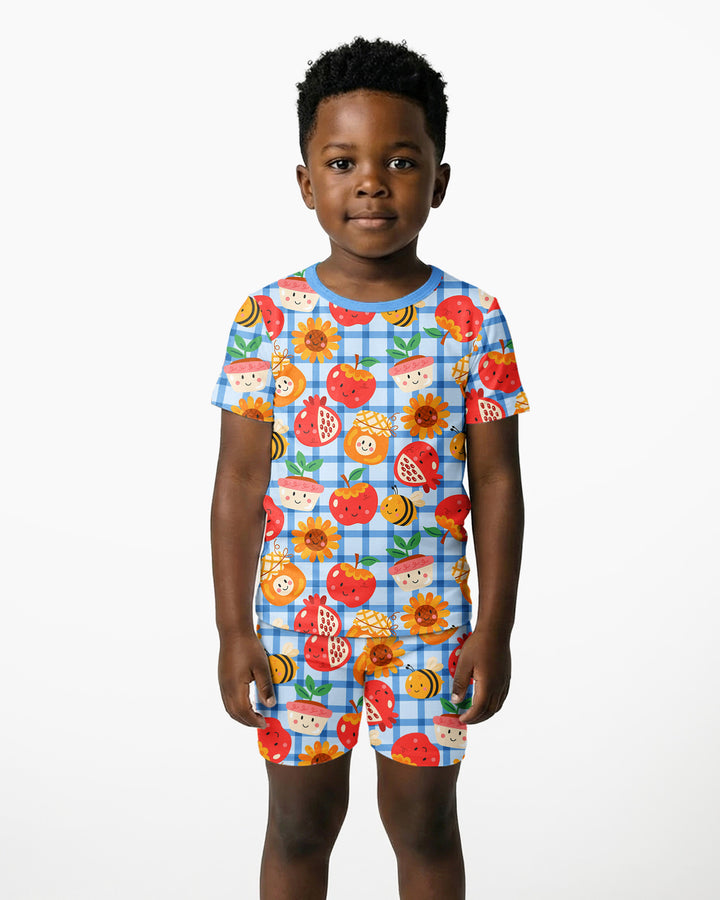 Sweet New Year Bamboo Two Piece Short Sleeve Shorts Pajama Set