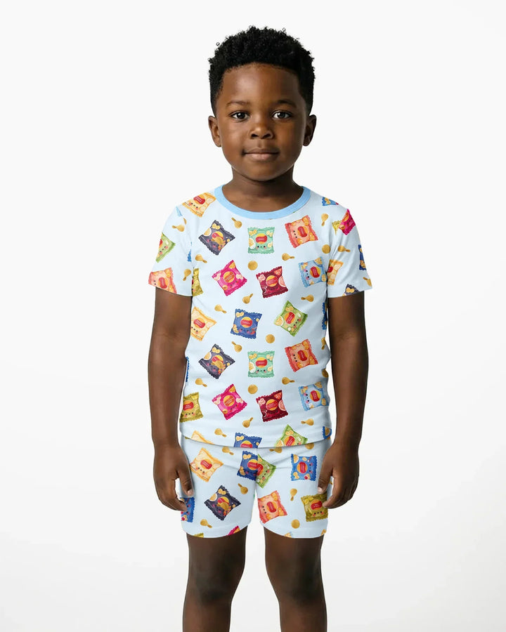 Potato Chips Bamboo Two Piece Short Sleeve Shorts Pajama Set