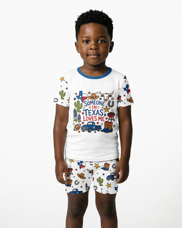 Template Bamboo Two Piece Short Sleeve Shorts Pyjamas Set