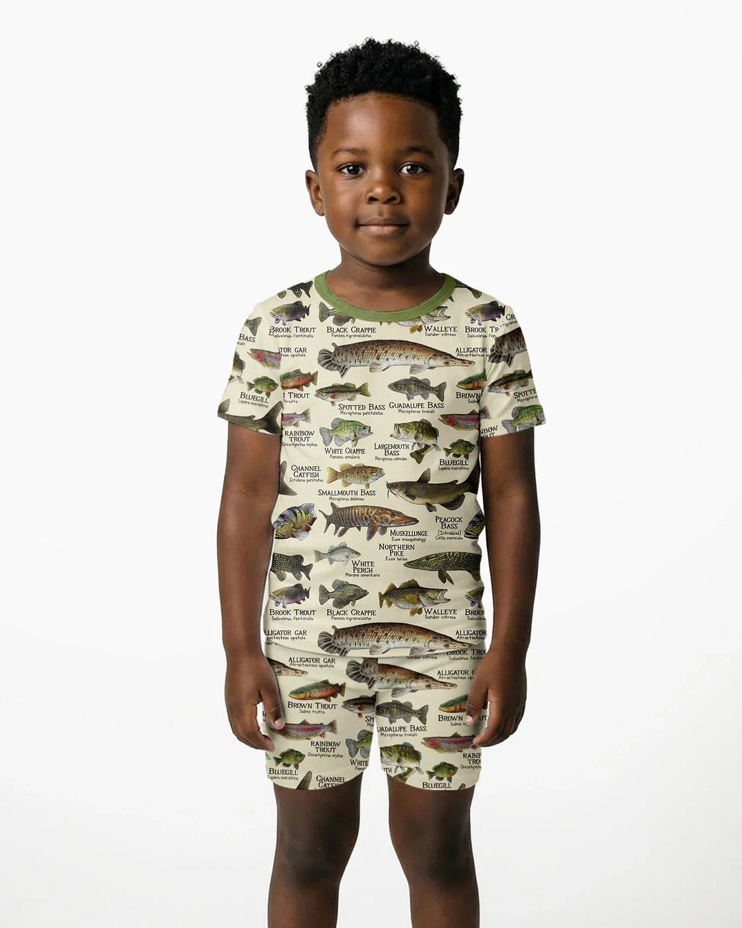 Fish Of America Bamboo Two Piece Short Sleeve Shorts Pajama Set