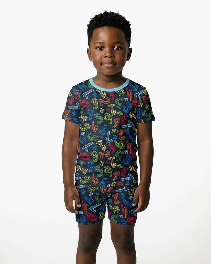 Math Doodles Bamboo Two Piece Short Sleeve Shorts Pajama Set