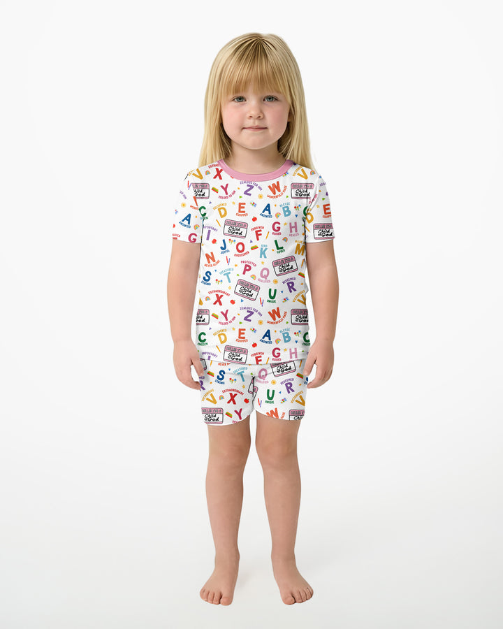 I'm A Child Of God ABCs Bamboo Two Piece Short Sleeve Shorts Pajama Set
