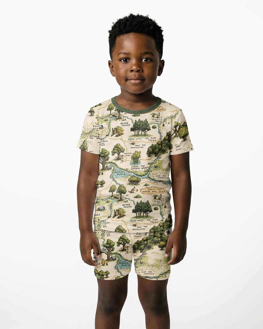 Template Bamboo Two Piece Short Sleeve Shorts Pyjamas Set