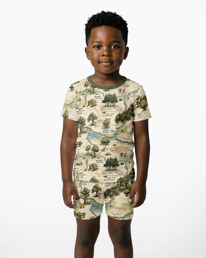 Template Bamboo Two Piece Short Sleeve Shorts Pyjamas Set