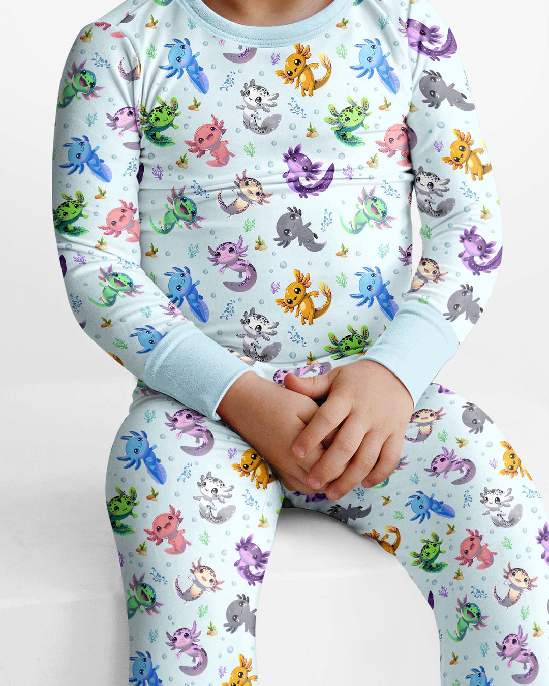 I Love You Axolotl Bamboo Two Piece Long Sleeve Pajama Set