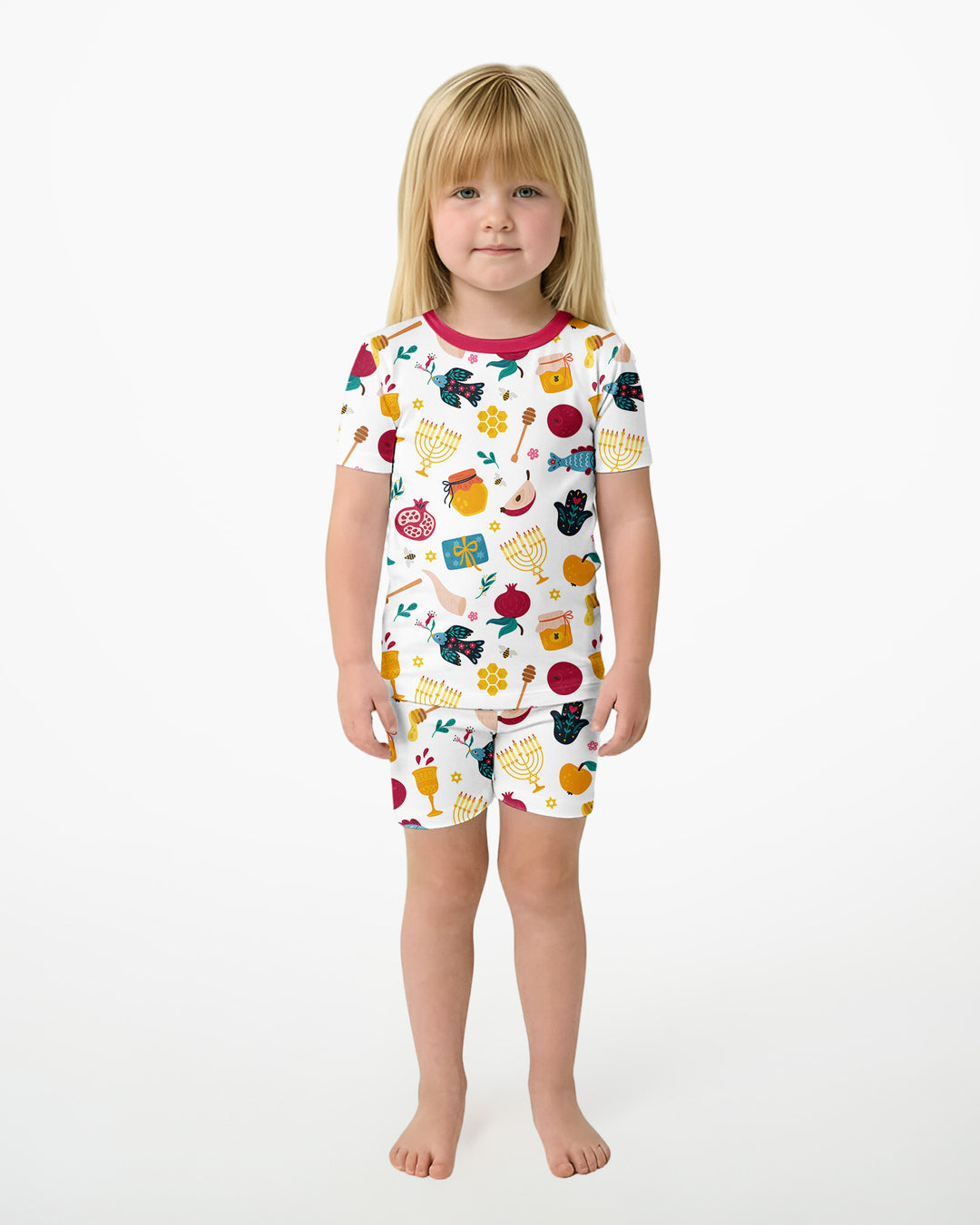 Shanah Tovah Party Bamboo Two Piece Short Sleeve Shorts Pajama Set