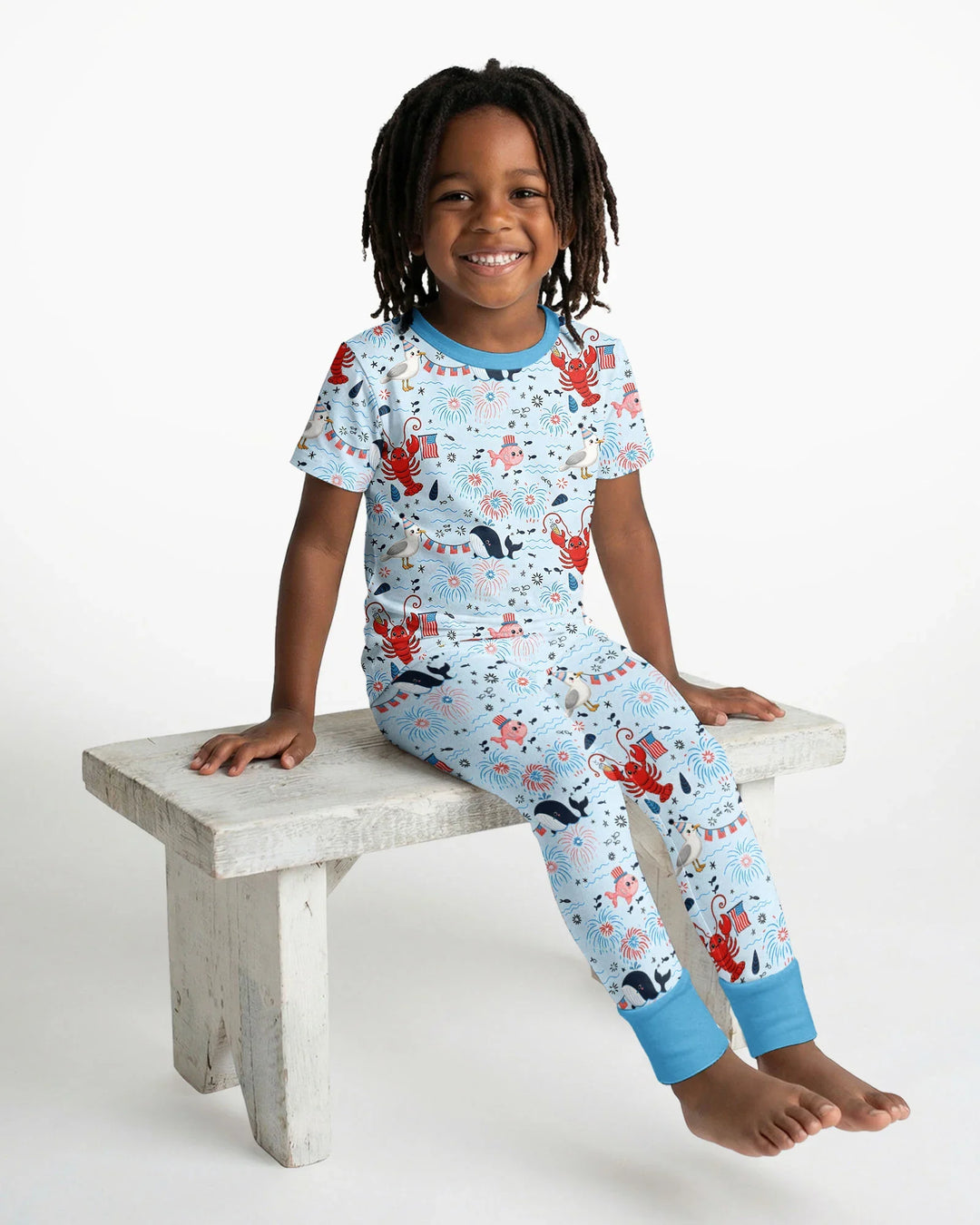 Celebrate 4th of July Family Matching Bamboo Two Piece Short Sleeve Pajama Set