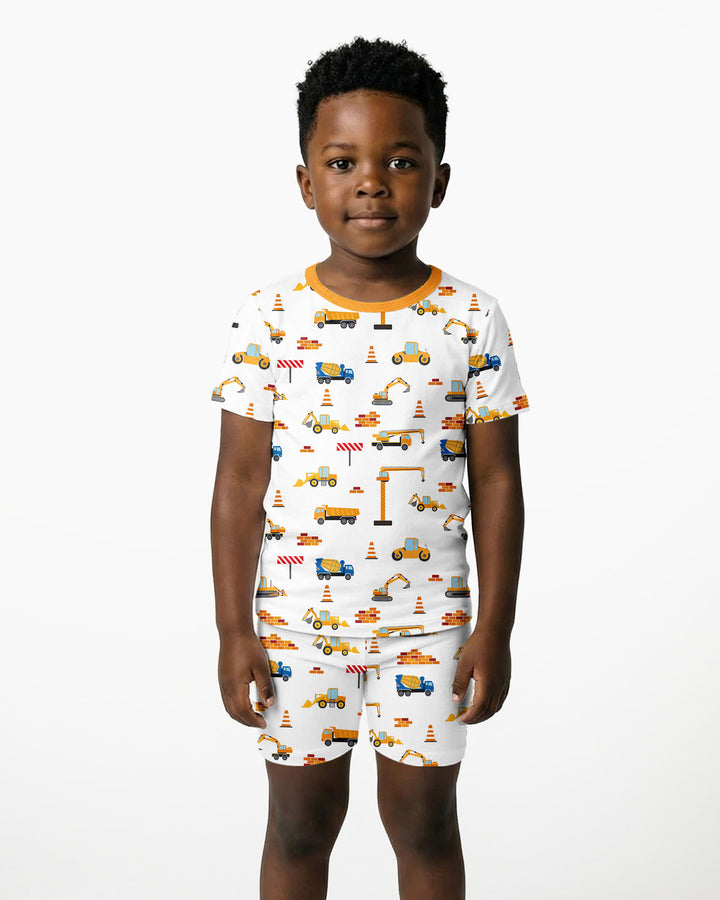 Construction Bamboo Two Piece Short Sleeve Shorts Pyjamas Set