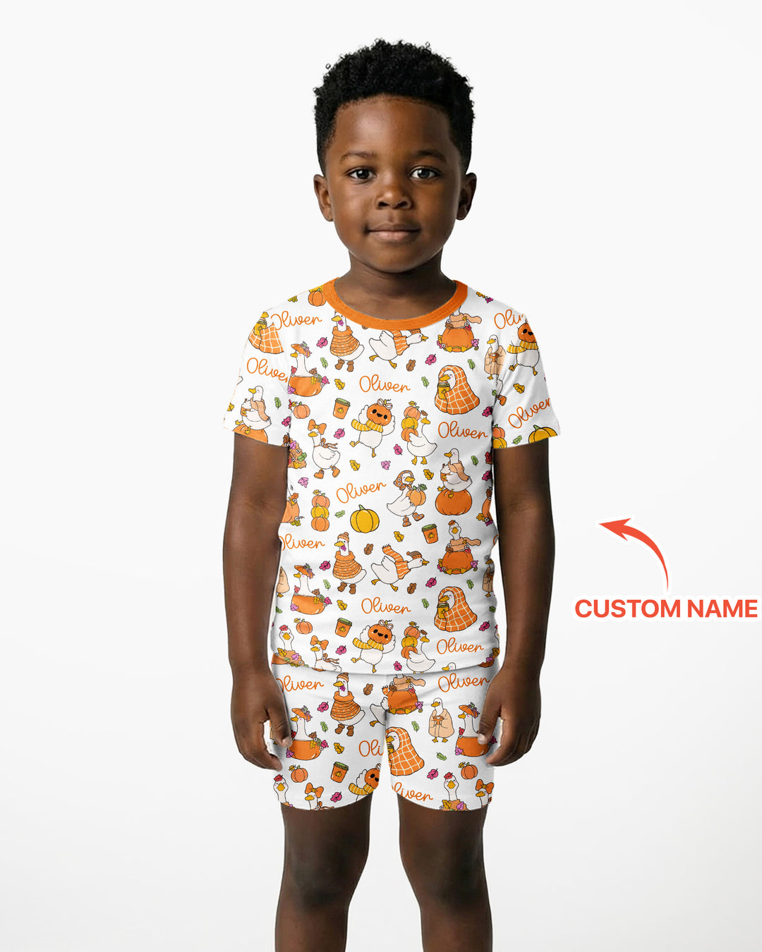 Fall Silly Goose Bamboo Two Piece Short Sleeve Shorts Pajama Set