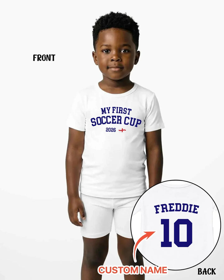 My First Soccer Cup 2026 Bamboo Two Piece Short Sleeve Shorts Pajama Set