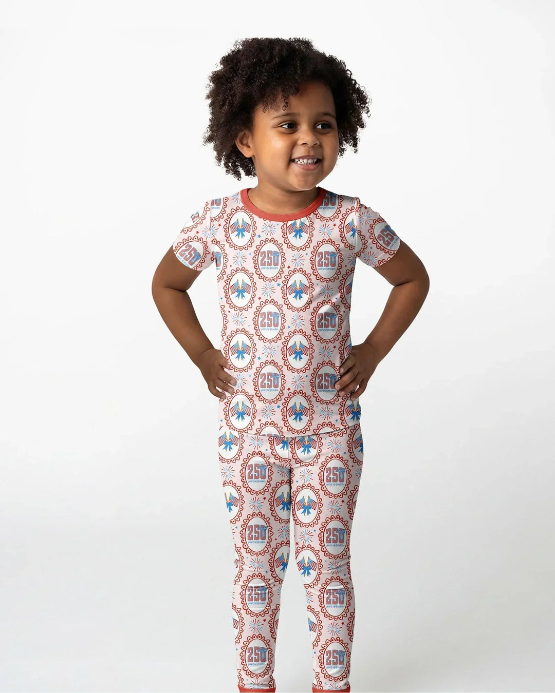 Patriotic Coquette Bamboo Two Piece Short Sleeve Pajama Set