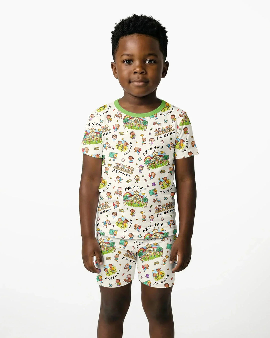 Template Bamboo Two Piece Short Sleeve Shorts Pyjamas Set
