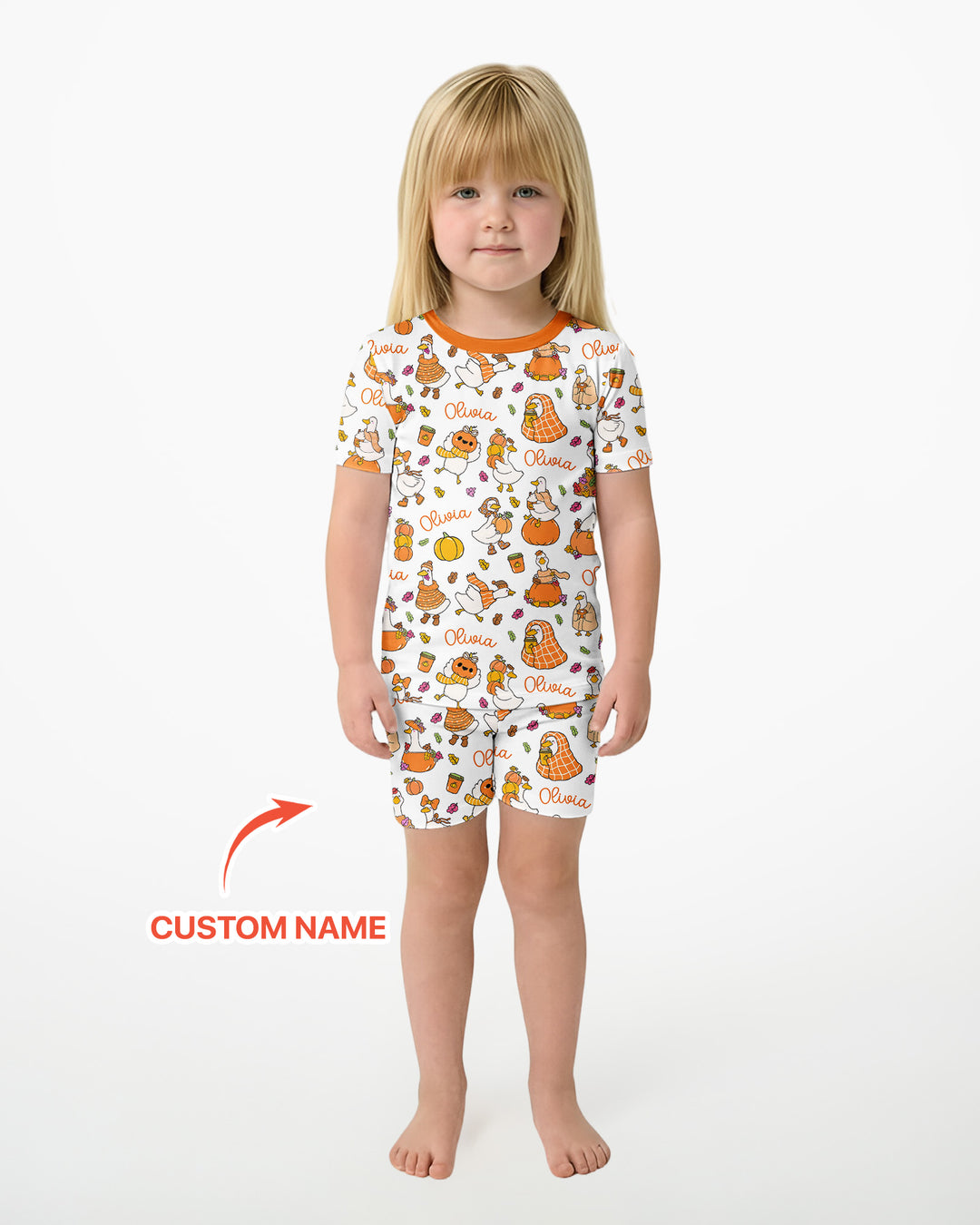 Fall Silly Goose Bamboo Two Piece Short Sleeve Shorts Pajama Set
