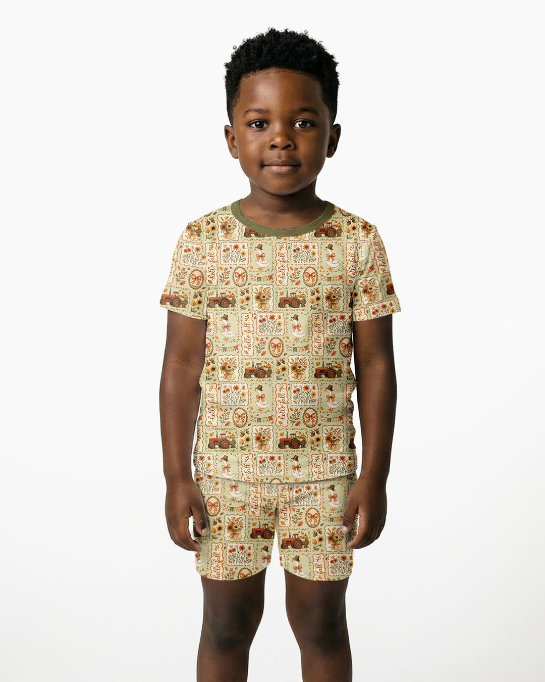 Template Bamboo Two Piece Short Sleeve Shorts Pyjamas Set
