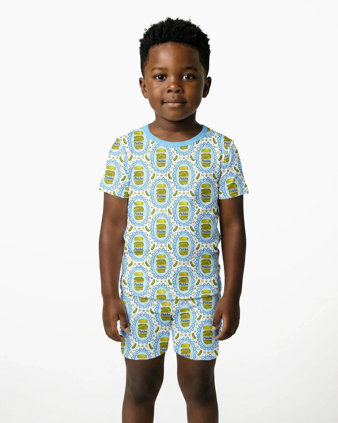 Pickle Coquette Bamboo Two Piece Short Sleeve Shorts Pajama Set