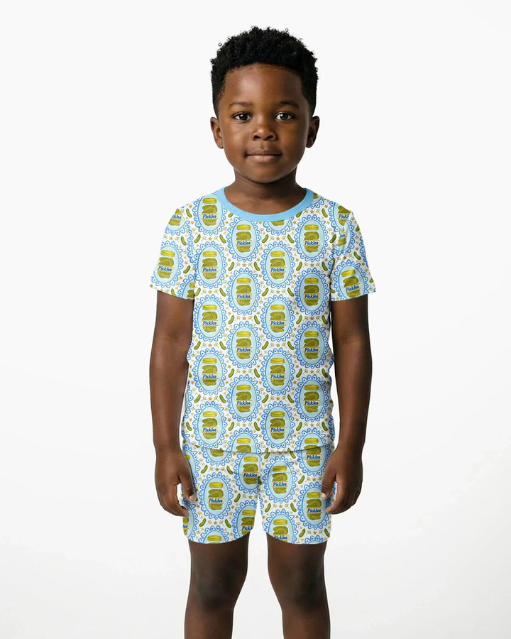 Pickle Coquette Bamboo Two Piece Short Sleeve Shorts Pajama Set