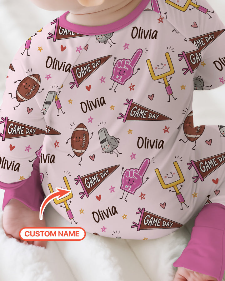 Custom Name Football Game Day Bamboo Convertible Zippy