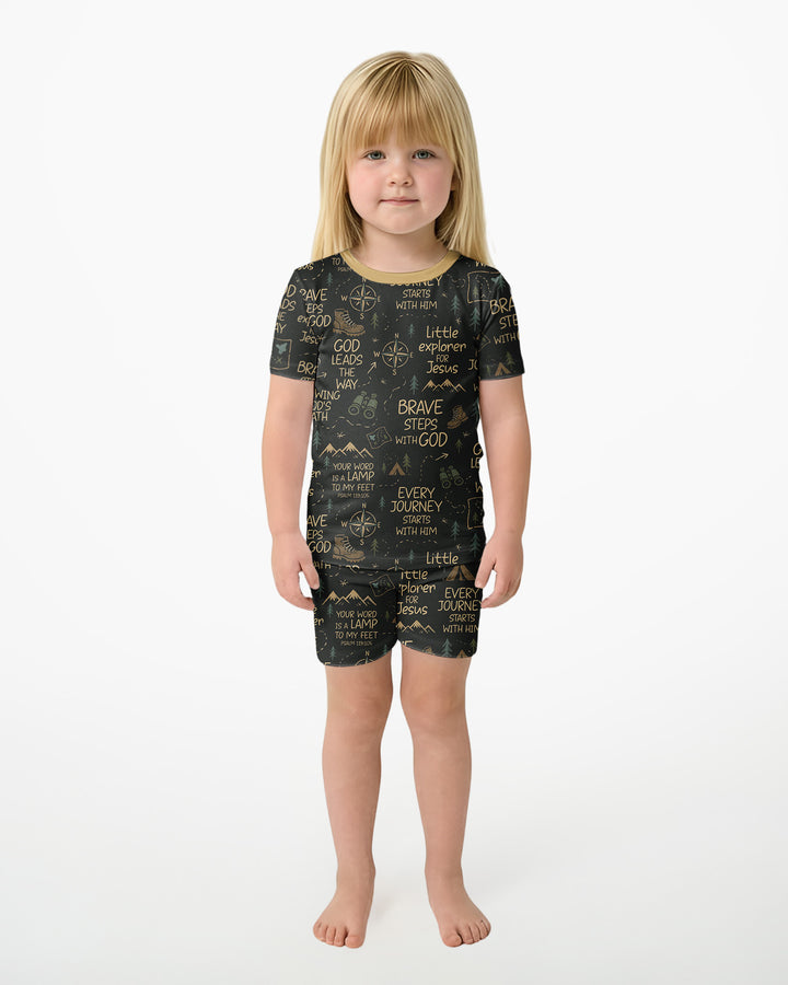 Template Bamboo Two Piece Short Sleeve Shorts Pyjamas Set
