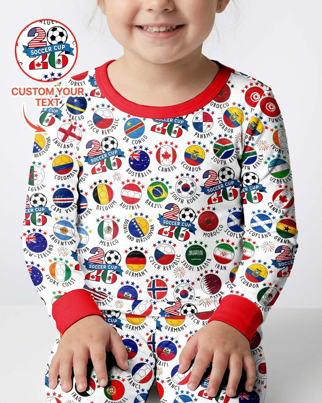 The World Plays Here 2026 Soccer Tour Bamboo Two Piece Long Sleeve Pajama Set