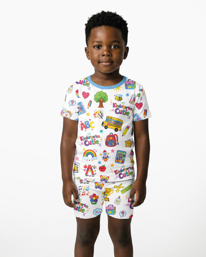 Kindergarten Cutie Bamboo Two Piece Short Sleeve Shorts Pajama Set