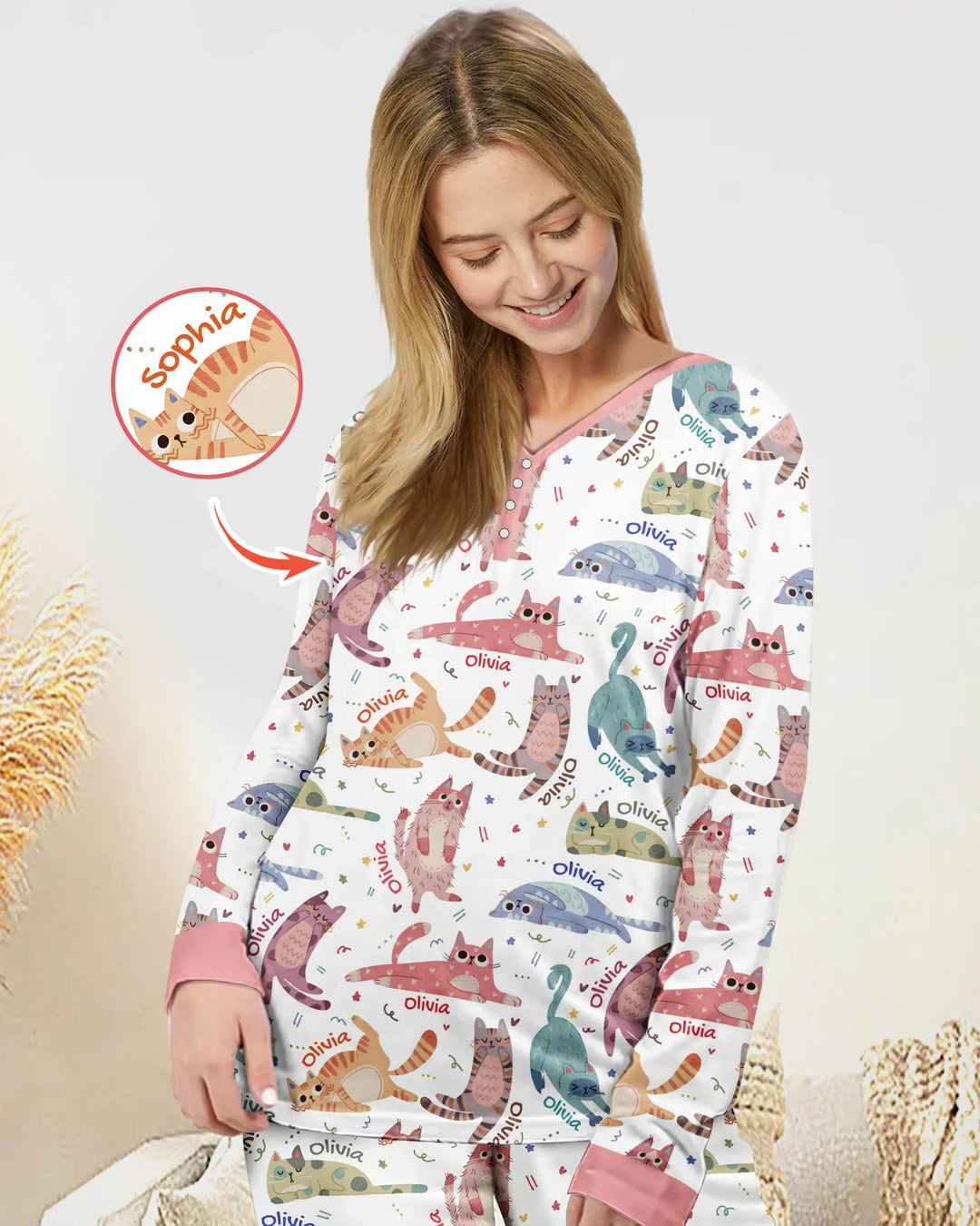 Cat Nap Crew Bamboo Women Pajama Set